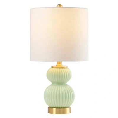 Jonathan Y Daphne Ribbed Metal/glass Led Table Lamp In Multi