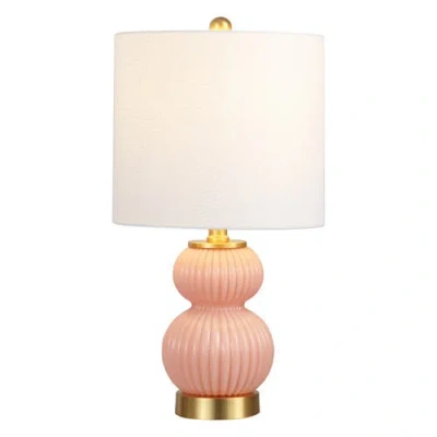 Jonathan Y Daphne Ribbed Metal/glass Led Table Lamp In Multi