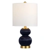 Jonathan Y Daphne Ribbed Metal/glass Led Table Lamp In Black