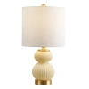 Jonathan Y Daphne Ribbed Metal/glass Led Table Lamp In Multi