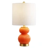 Jonathan Y Daphne Ribbed Metal/glass Led Table Lamp In Orange
