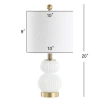 Jonathan Y Daphne Ribbed Metal/glass Led Table Lamp In White/brass Gold