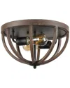 Jonathan Y Darlene 13in 2-light Iron Rustic Farmhouse Led Flush Mount In Metallic