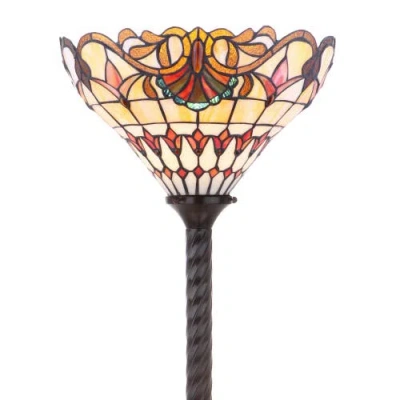 Jonathan Y Davis Tiffany-style 70" Torchiere Led Floor Lamp, Bronze