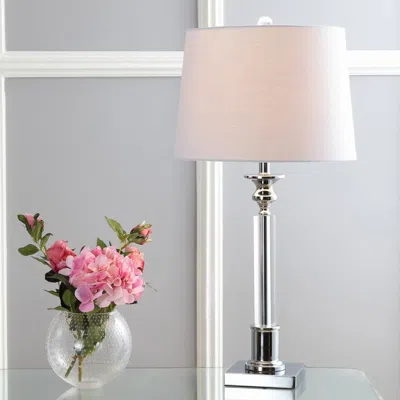 Jonathan Y Dean 28" Crystal Led Table Lamp In Metallic
