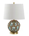 Jonathan Y Designs 21.5in Andrews Led Glass & Rope Table Lamp