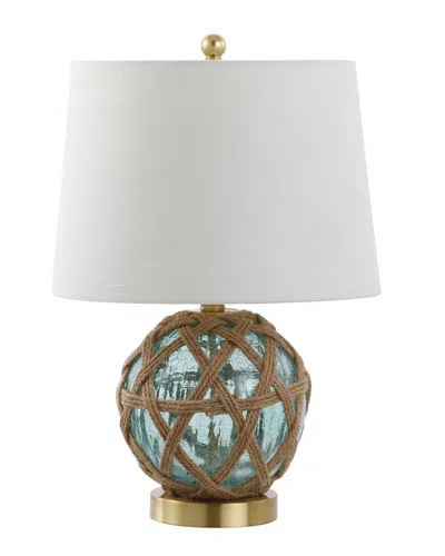 Jonathan Y Designs 21.5in Andrews Led Glass & Rope Table Lamp