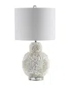 Jonathan Y Designs 24in Seashell Rosette Led Table Lamp In White