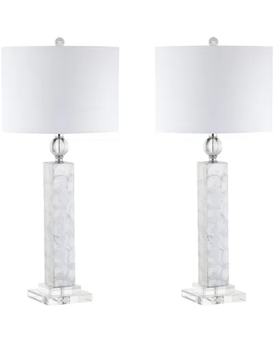 Jonathan Y Designs 32in Set Of 2 Bailey Led Seashell Table Lamps In White