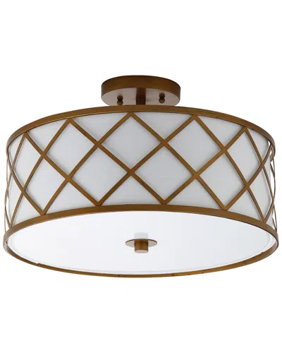 Jonathan Y Designs 3-light Elizabeth Gold & White Flush Mount