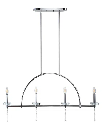 Jonathan Y Designs 4-light Doris Chrome Pendant In Silver