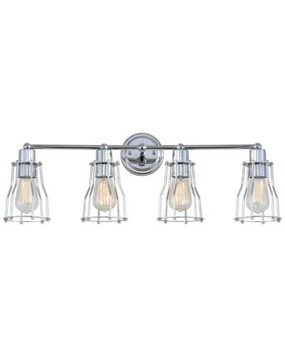 Jonathan Y Designs 4-light Evelyn Chrome Vanity Light In Silver