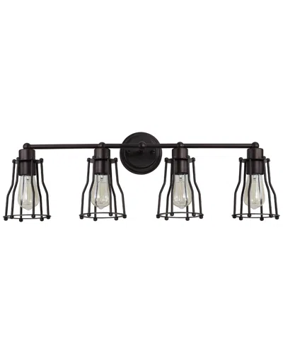 Jonathan Y Designs 4-light Florence Bronze Vanity Light In Black