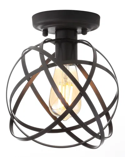 Jonathan Y Designs Alba 8.5in Orb Led Flush Mount In Black