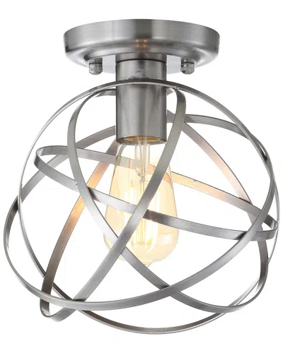 Jonathan Y Designs Alba 8.5in Orb Led Flush Mount In Silver