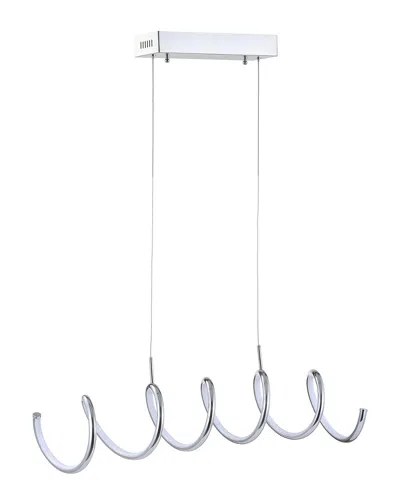 Jonathan Y Designs Ali 31in Dimmable Adjustable Integrated Led Linear Pendant In White