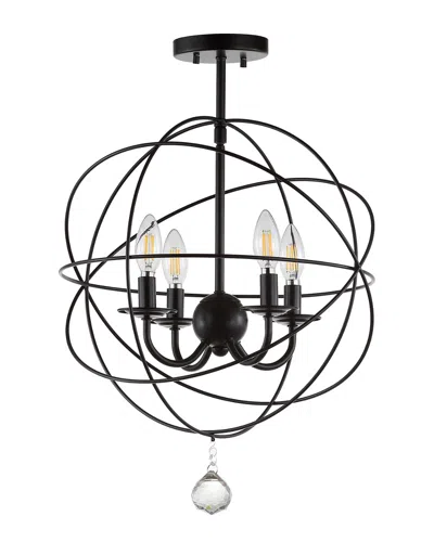 Jonathan Y Designs Alma 12in Led Flush Mount In Black