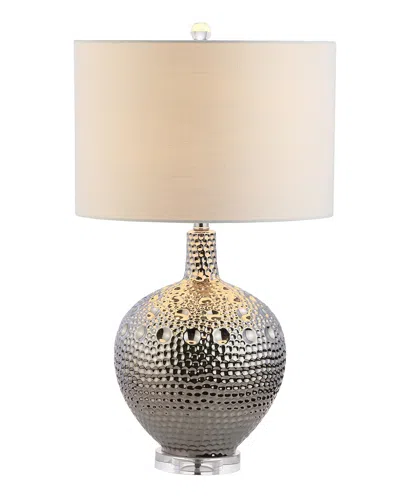 Jonathan Y Designs Andrews 27in Ceramic Table Lamp In Silver