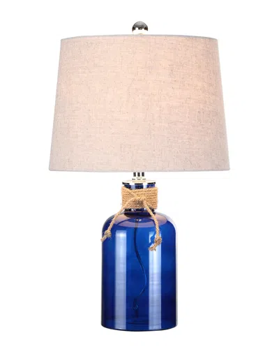 JONATHAN Y JONATHAN Y DESIGNS AZURE 23.5IN GLASS BOTTLE LED TABLE LAMP