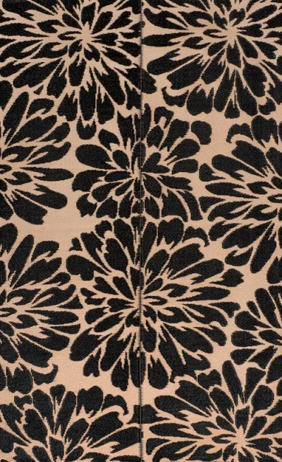 Jonathan Y Designs Bloom Modern Floral Foldable Waterproof Reversible Plastic Straw Outdoor Rug In Black/cream