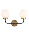 Jonathan Y Designs Caleb 2-light 18in Brass Wall Sconce