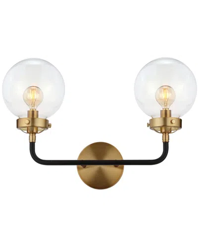 Jonathan Y Designs Caleb 2-light 12in Brass Wall Sconce In Gold