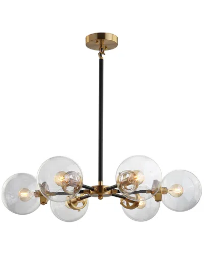 Jonathan Y Designs Caleb 6-light 12in Brass Cluster Pendant In Brown