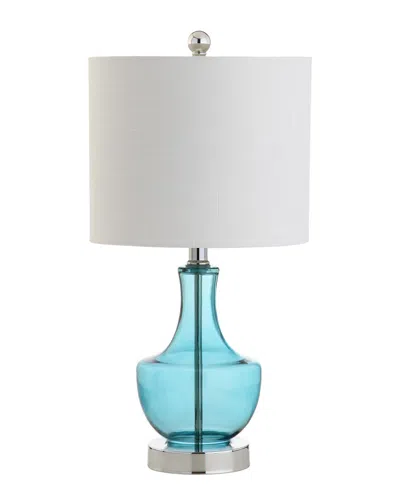 Jonathan Y Designs Colette 20in Mini Glass Table Lamp In Blue