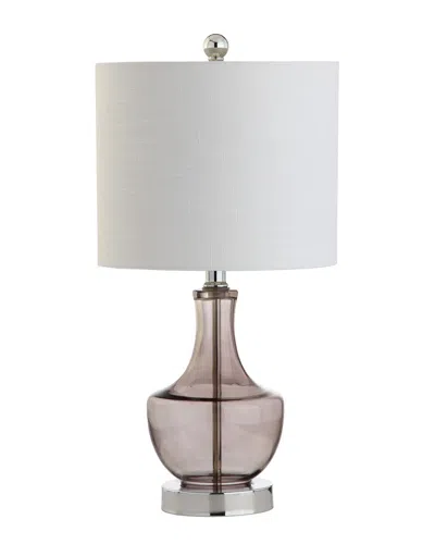 Jonathan Y Designs Colette 20in Mini Glass Table Lamp In Gray