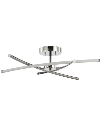 Jonathan Y Designs Crucis 31.5in Modern Integrated Led Pendant In Silver