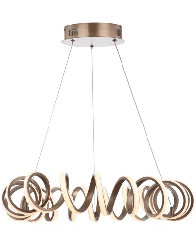 Jonathan Y Designs Cursive 24in Adjustable Spiral Integrated Led Chandelier Ceiling Light In Gold