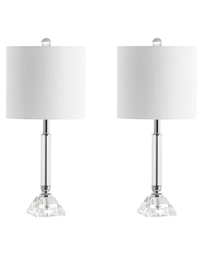 Jonathan Y Designs Dana 19.5in Crystal Column/metal Led Table Lamp