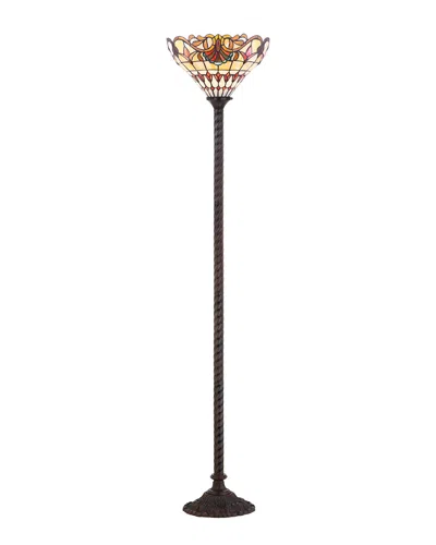 Jonathan Y Designs Davis Tiffany-style 70in Torchiere Floor Lamp In Black