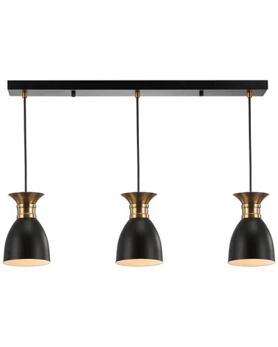 Jonathan Y Designs Edison 5.75in Linear 3-light Led Pendant In Black