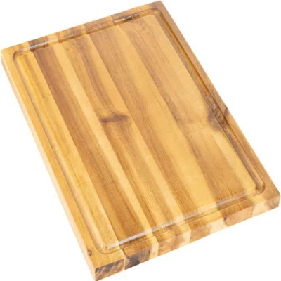Jonathan Y Designs Eldridge Medium Handcrafted Acacia Wood Grain Thick Reversible Cutting Board With In Brown