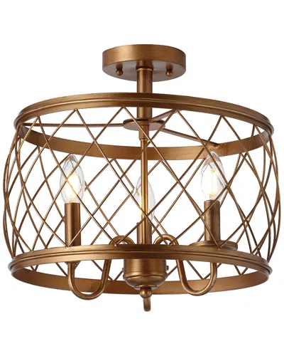 JONATHAN Y JONATHAN Y DESIGNS ELEANOR 15IN 3-LIGHT LED SEMI FLUSH MOUNT CEILING LIGHT