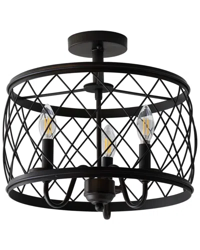 Jonathan Y Designs Eleanor 15in 3-light Led Semi Flush Mount Ceiling Light In Multi