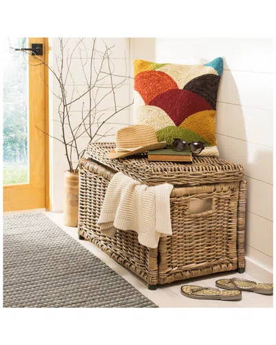 Jonathan Y Designs Elijah Wicker Storage Trunk In Brown