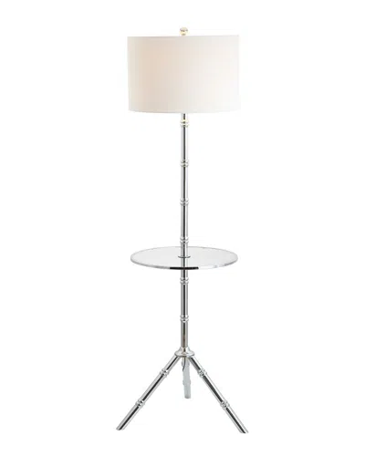 Jonathan Y Designs Hall 62in Metal Led End Table Floor Lamp In Silver