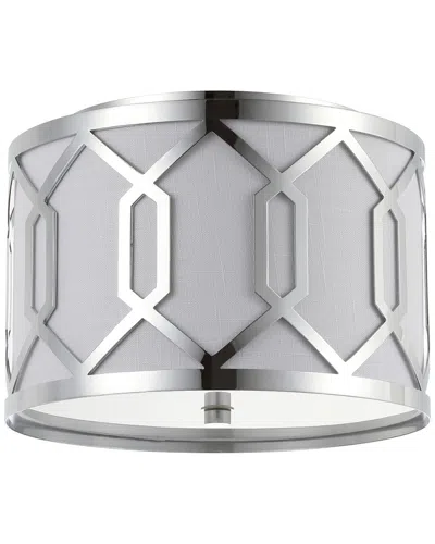 Jonathan Y Designs Hex 2-light 12.5in Metal Flush Mount In Silver