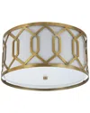 Jonathan Y Designs Hex 3-light 16.25in Metal Flush Mount