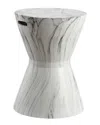 Jonathan Y Designs Jonathan Y African Drum 17.3in White Marble Finish Ceramic Garden Stool In White