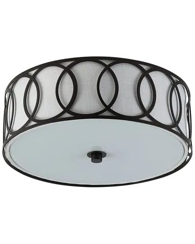 Jonathan Y Designs Jonathan Y Aria 2-light 12.25in Metal Led Flush Mount In Black