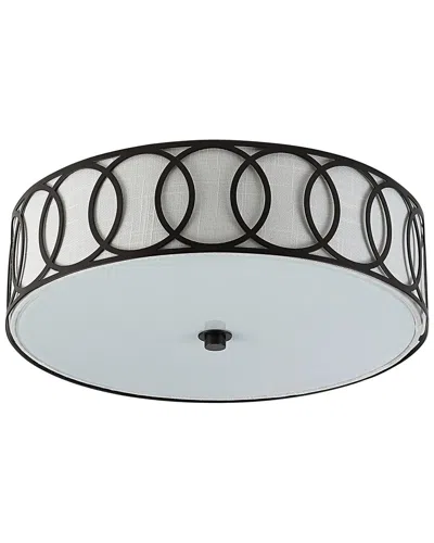 Jonathan Y Designs Jonathan Y Aubrey 3-light 15.5in Metal Led Flush Mount In Black