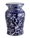 Jonathan Y Designs Jonathan Y Cherry Blossom Ceramic Garden Stool In Navy
