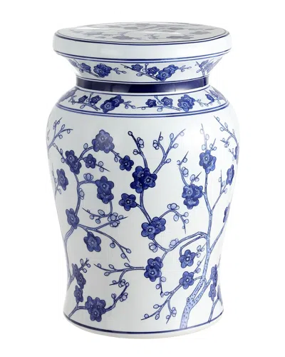 Jonathan Y Designs Jonathan Y Cherry Blossom Ceramic Garden Stool In White