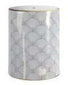 Jonathan Y Designs Jonathan Y Fish Scale Modern Ceramic Garden Stool In White