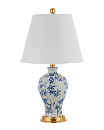 Jonathan Y Designs Jonathan Y Grace 24in Floral Classic Led Table Lamp In Blue