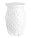 Jonathan Y Designs Jonathan Y Groovy Owl Ceramic Garden Stool In White