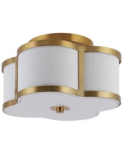 Jonathan Y Designs Jonathan Y Quatrefoil 13in Scalloped Shade Metal Classic Glam Led Flush Mount In Multi